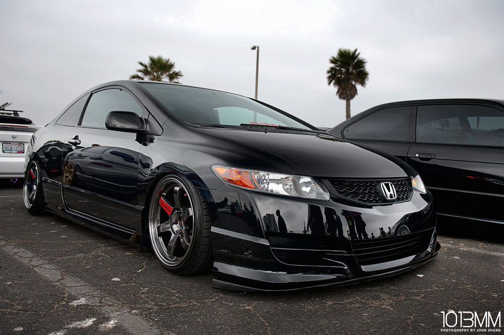 Nicely done up Civic Coupe slammed on super sexy TE37 SL rims