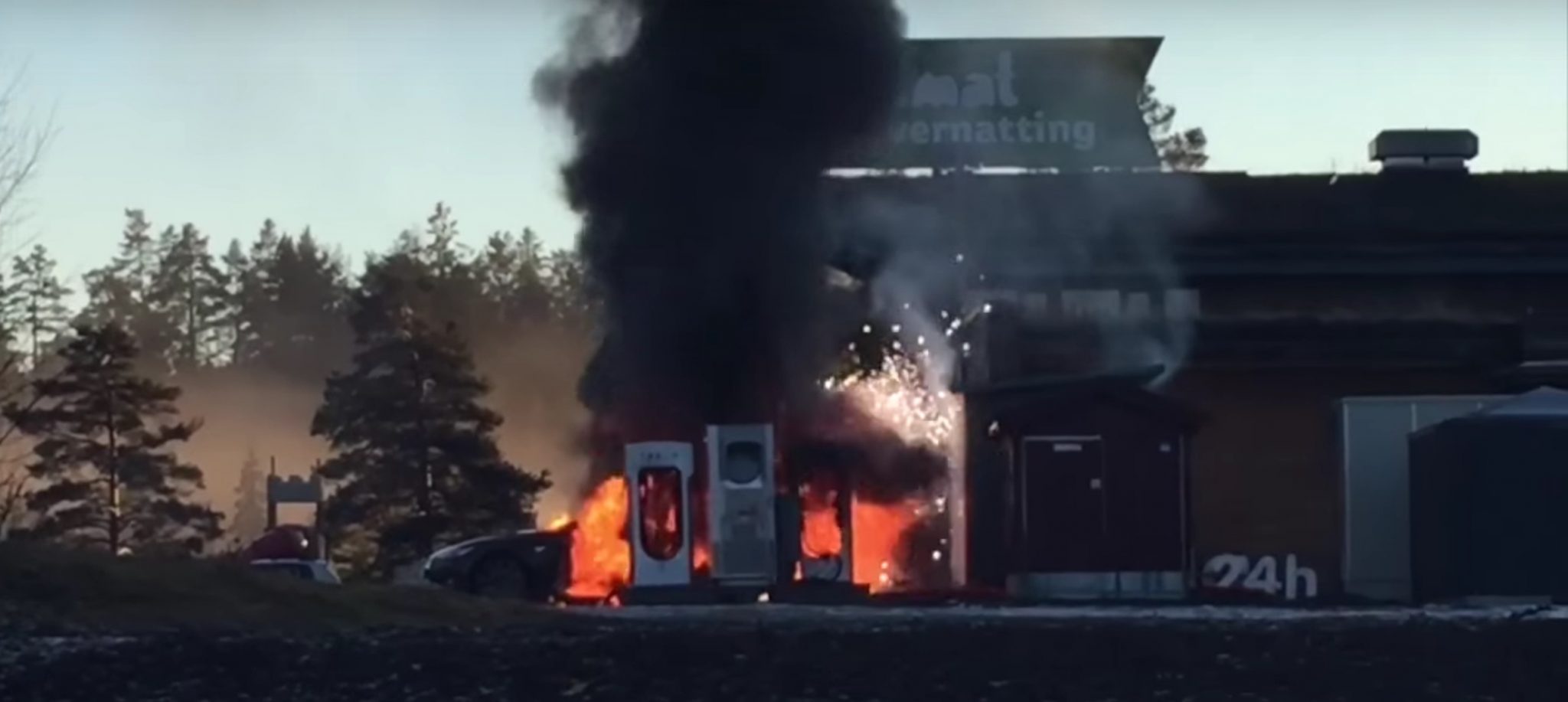 Tesla Model S engulfed in flames while charging in Norway