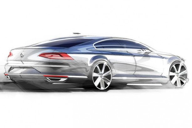 2015 Volkswagen Passat sketch rear quarter