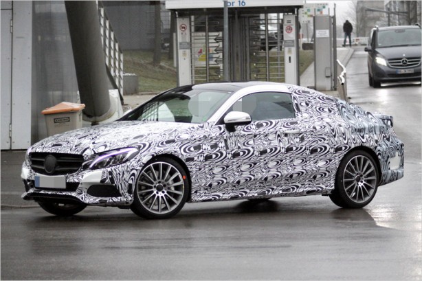 2015-mercedes-c-class-coupe-spy-front-quarter2