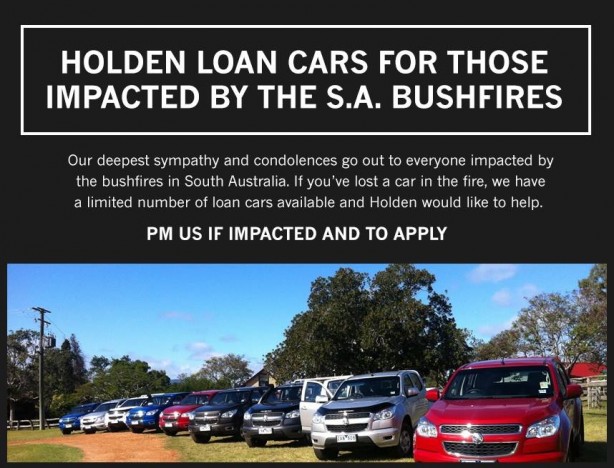 Holden Colorado for S.A. Bushfires