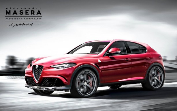 Alfa Romeo SUV render front quarter