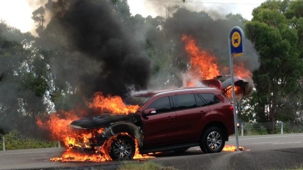 Ford everest on fire