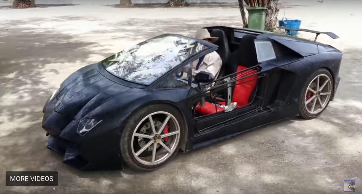 Farmer builds motorcycle-powered mini Lamborghini Aventador 